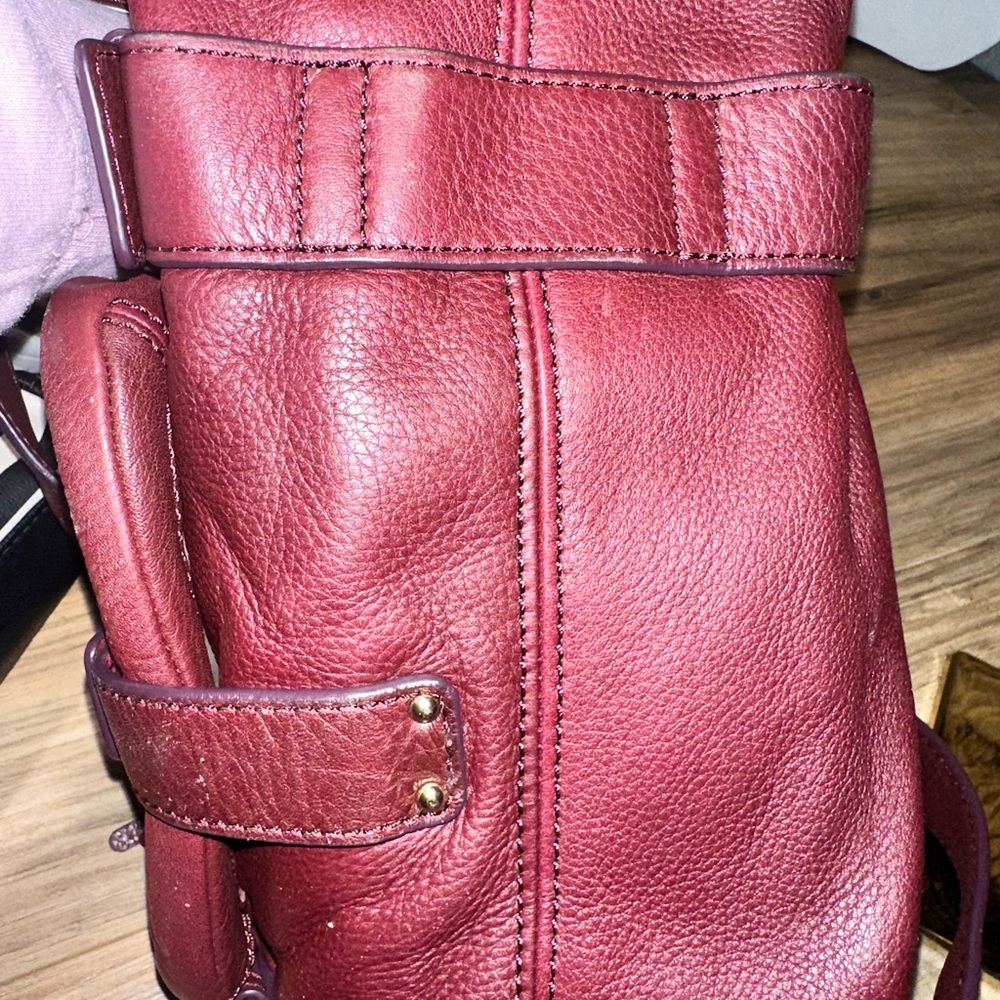 Michael Kors Merlot Leather Shoulder Bag - Picture 12 of 17